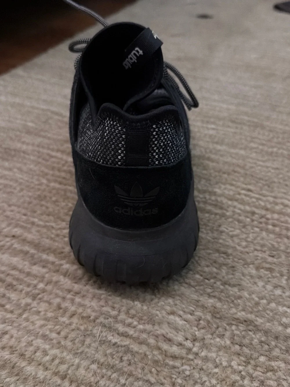 adidas Black & White Knit Running Sneakers
